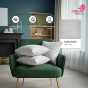 Set of 2 Light Grey Decorative Throw Pillow Covers for Sofa & Bed Cushions